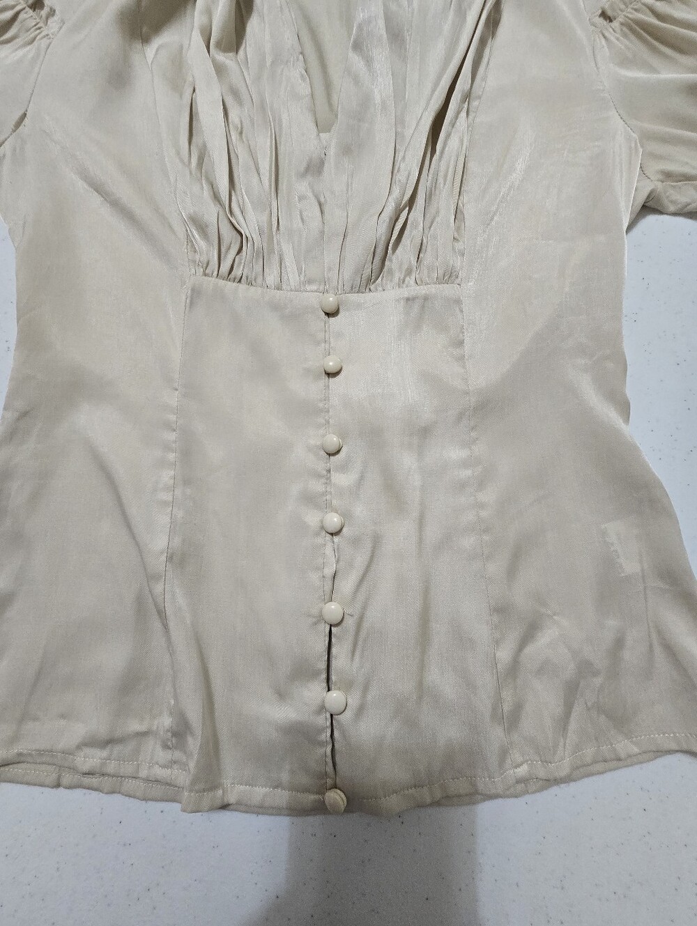 Scarlet Darkness Victorian V-neck Satin Button Up Blouse Women's Small Pirate - Picture 7 of 11